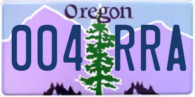 OR license plate 004RRA