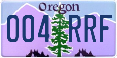 OR license plate 004RRF