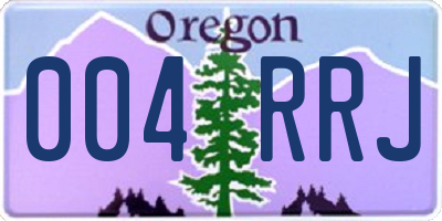 OR license plate 004RRJ