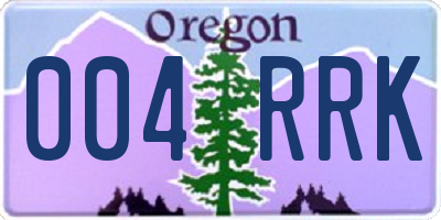 OR license plate 004RRK