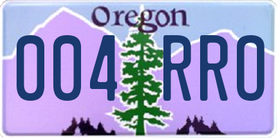 OR license plate 004RRO