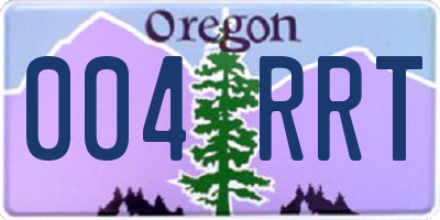 OR license plate 004RRT
