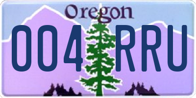 OR license plate 004RRU