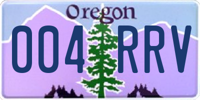 OR license plate 004RRV