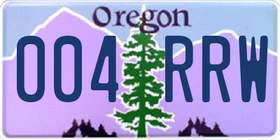 OR license plate 004RRW