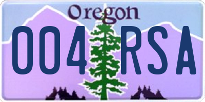OR license plate 004RSA