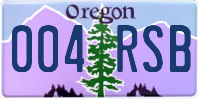 OR license plate 004RSB