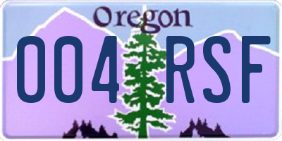 OR license plate 004RSF