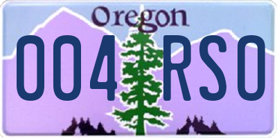 OR license plate 004RSO