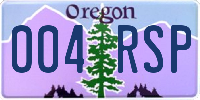 OR license plate 004RSP