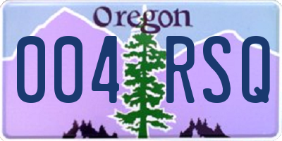 OR license plate 004RSQ