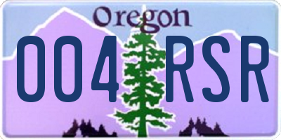 OR license plate 004RSR