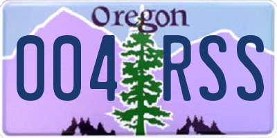 OR license plate 004RSS