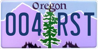 OR license plate 004RST