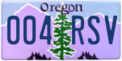 OR license plate 004RSV