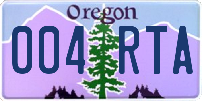 OR license plate 004RTA