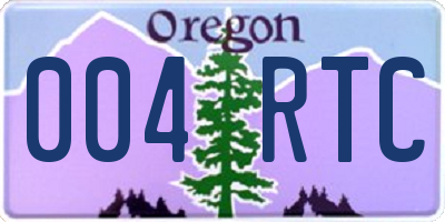 OR license plate 004RTC