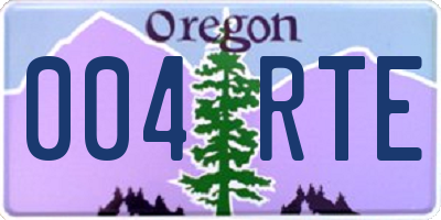 OR license plate 004RTE