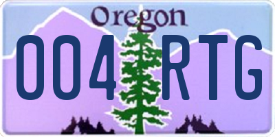 OR license plate 004RTG