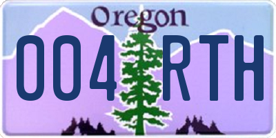 OR license plate 004RTH