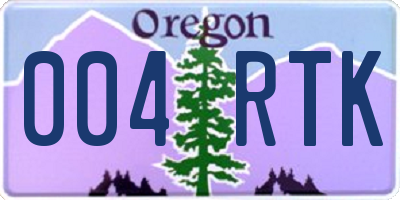OR license plate 004RTK