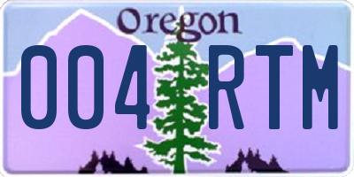 OR license plate 004RTM