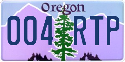 OR license plate 004RTP