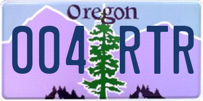 OR license plate 004RTR