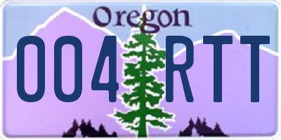 OR license plate 004RTT