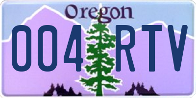 OR license plate 004RTV