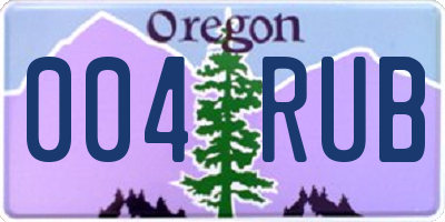 OR license plate 004RUB