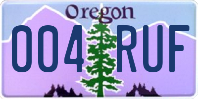OR license plate 004RUF