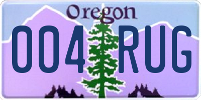 OR license plate 004RUG
