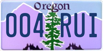 OR license plate 004RUI