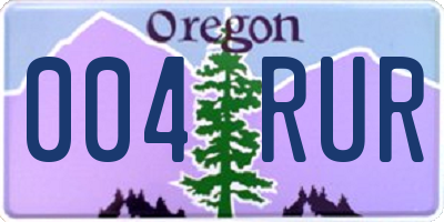 OR license plate 004RUR
