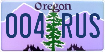 OR license plate 004RUS