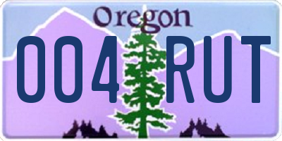 OR license plate 004RUT