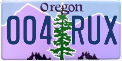 OR license plate 004RUX