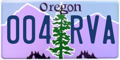 OR license plate 004RVA
