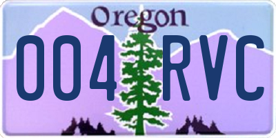 OR license plate 004RVC