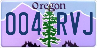 OR license plate 004RVJ