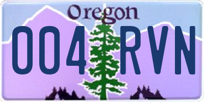 OR license plate 004RVN