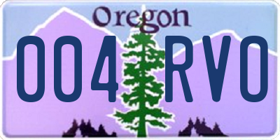 OR license plate 004RVO