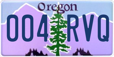OR license plate 004RVQ