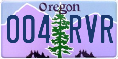 OR license plate 004RVR