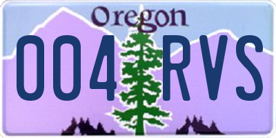 OR license plate 004RVS