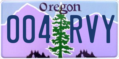 OR license plate 004RVY