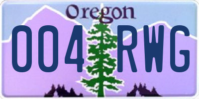 OR license plate 004RWG
