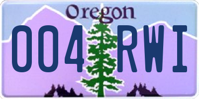 OR license plate 004RWI