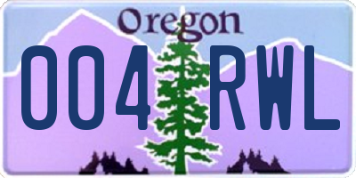 OR license plate 004RWL